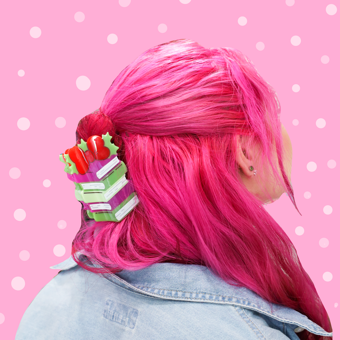 Cute Holiday Bow Book Stack Hair Claw