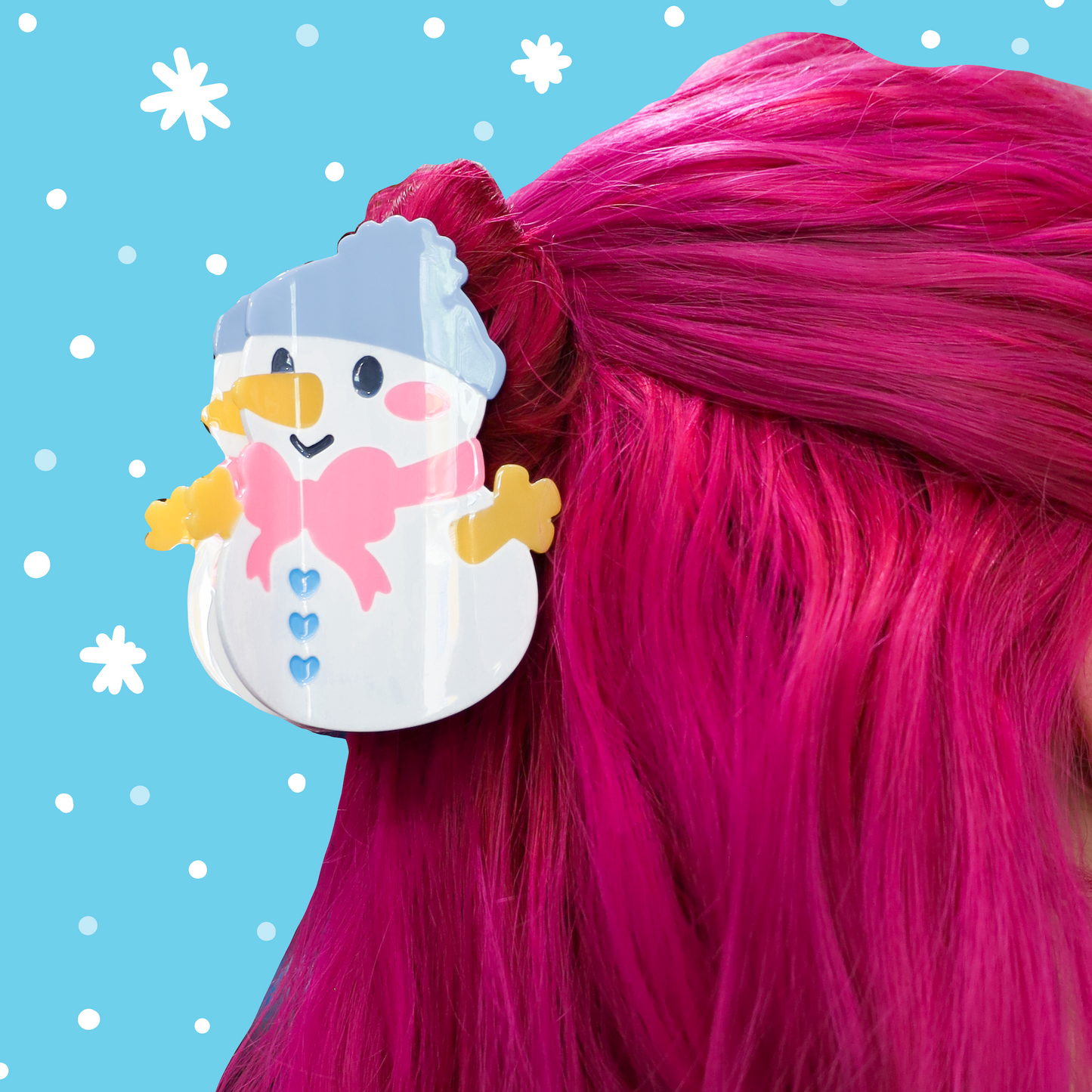 Cute Snowman Holiday Winter Hair Claw