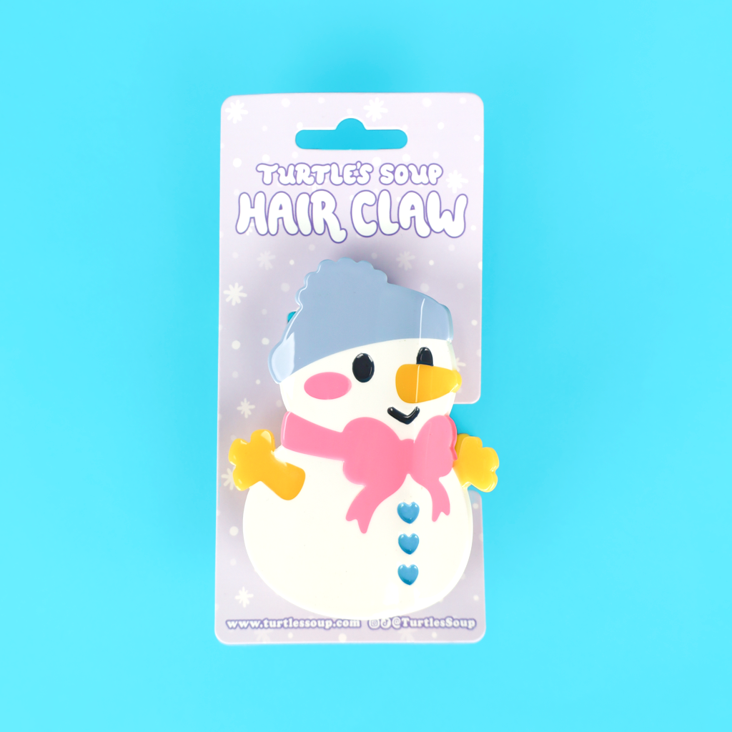 Cute Snowman Holiday Winter Hair Claw