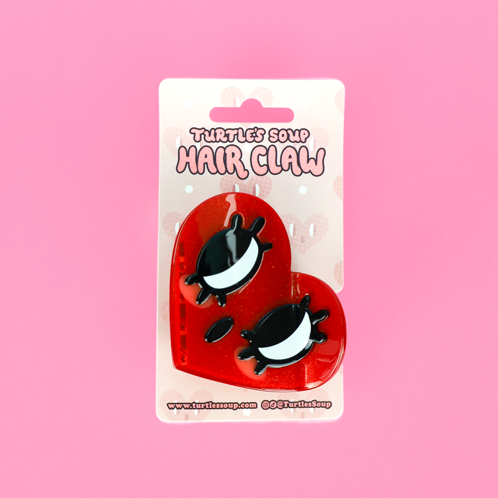 Glittery Surprise Heart Valentine's Day Hair Claw