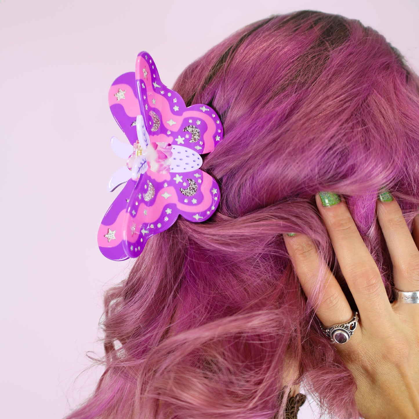 Pastel Moth Hair Claw