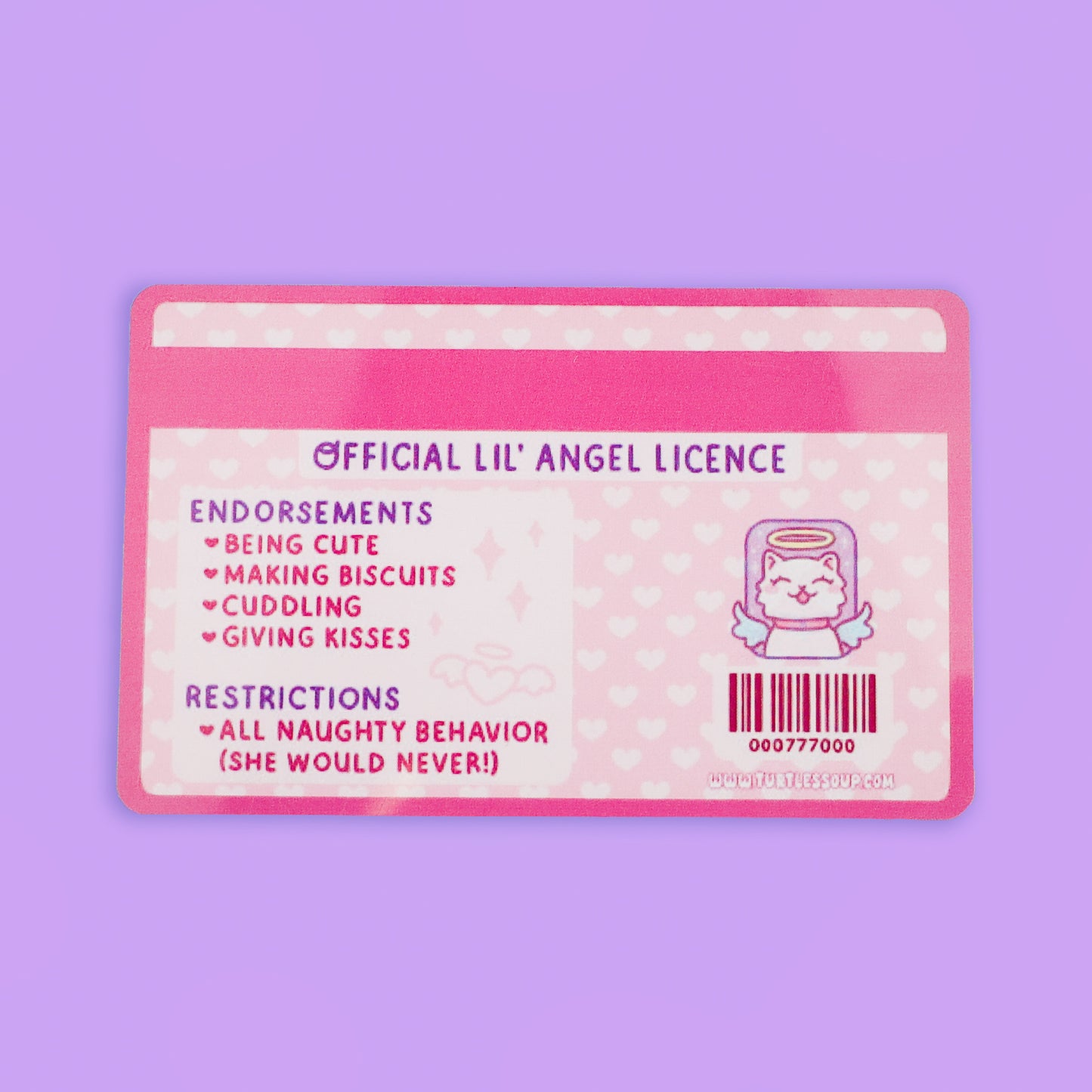 Certified Lil’ Angel Kitty Fake Drivers License