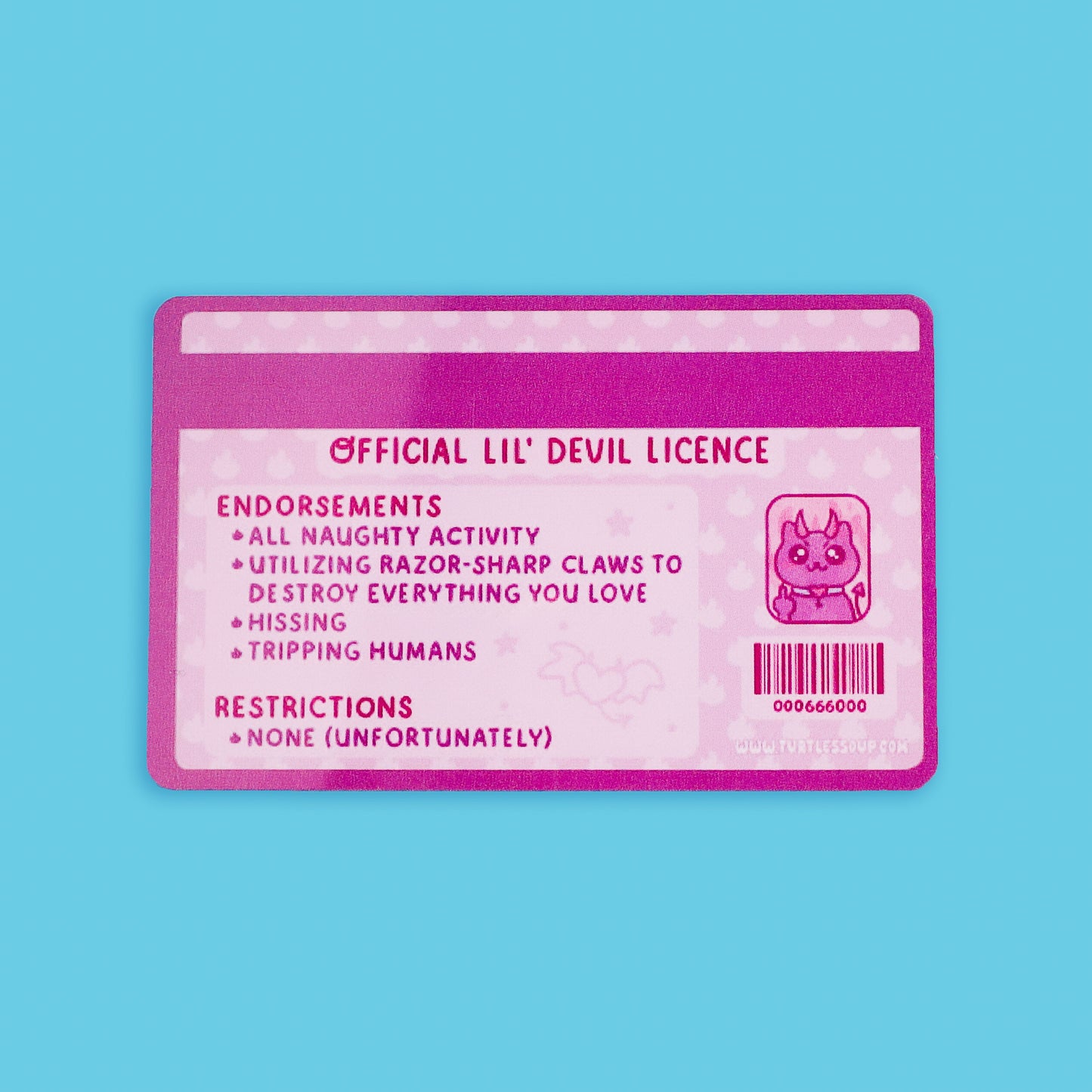 Certified Lil’ Devil Kitty Fake Drivers License