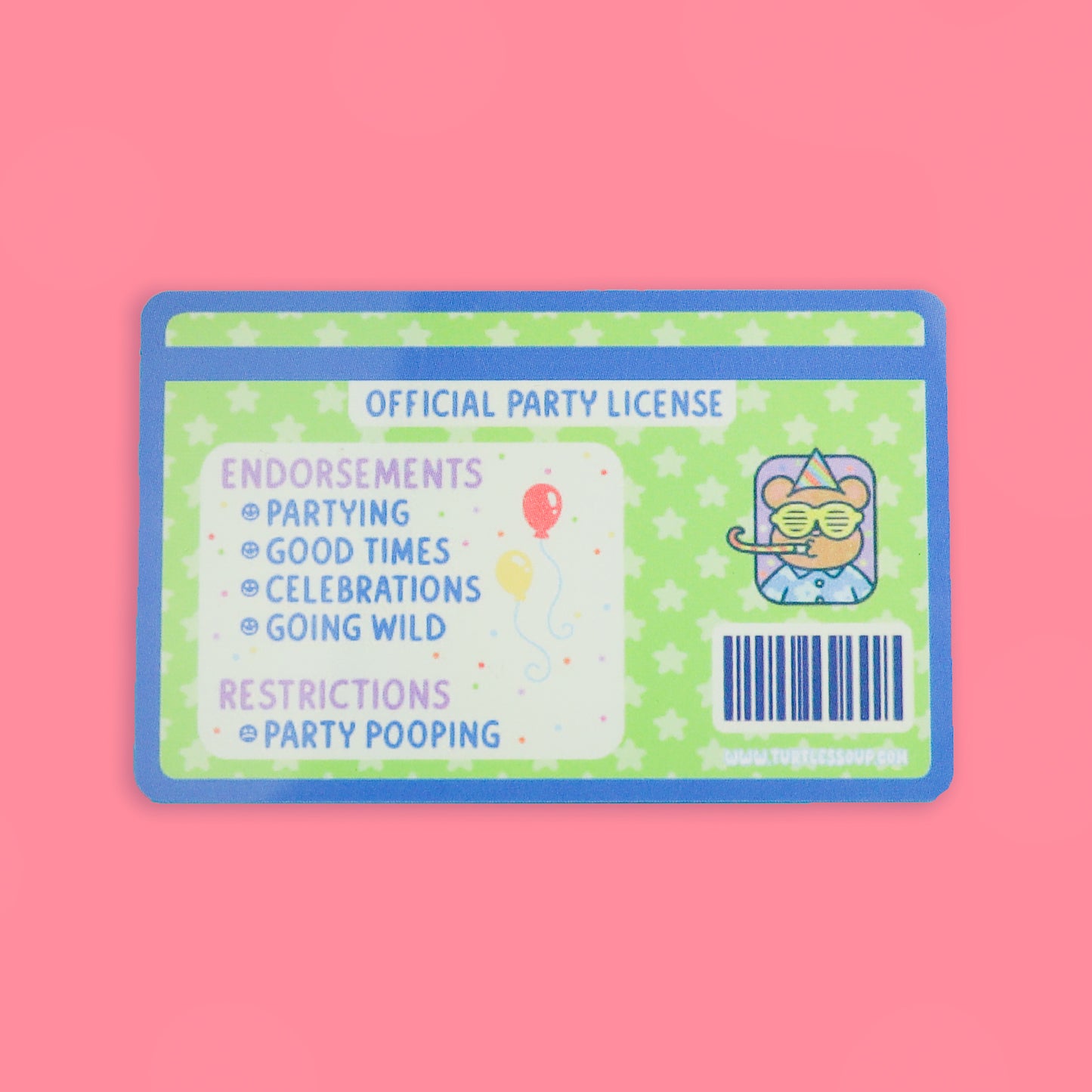 License to Party Bear Fake Drivers License