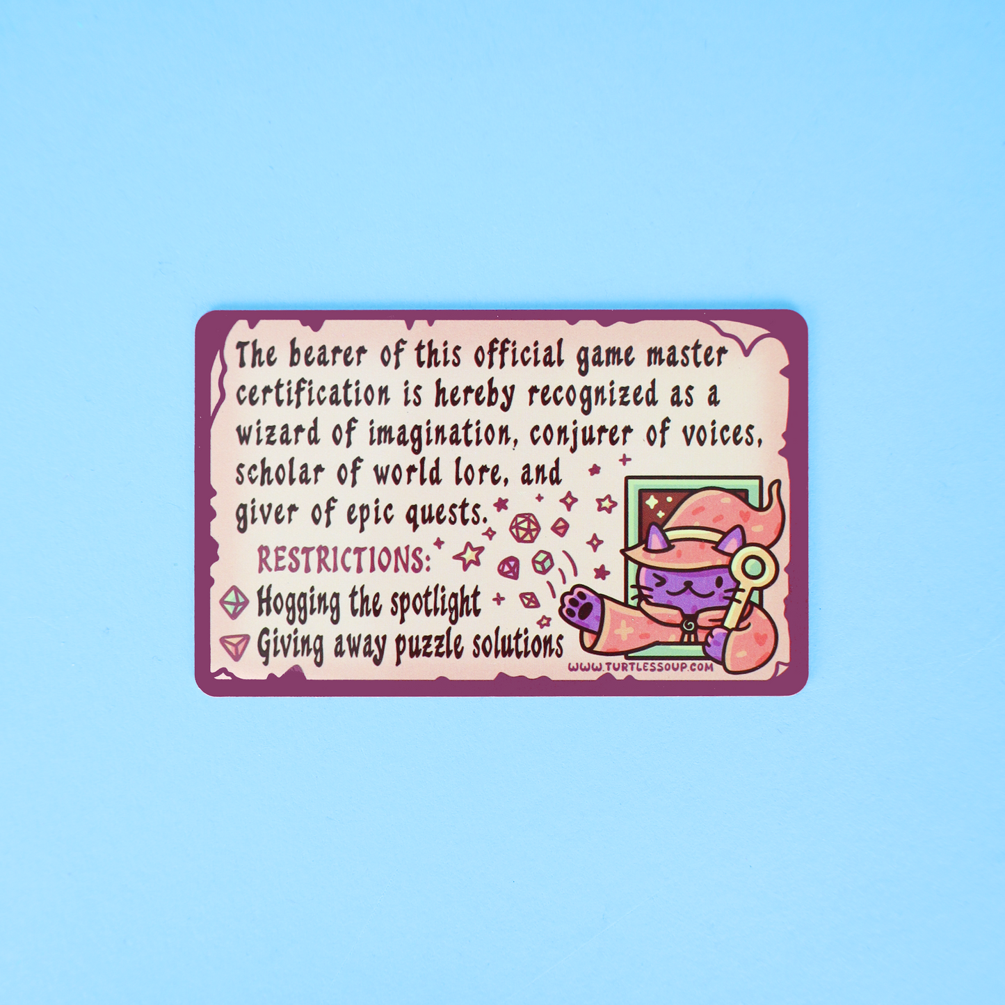 Certified Game Master Novelty ID Card