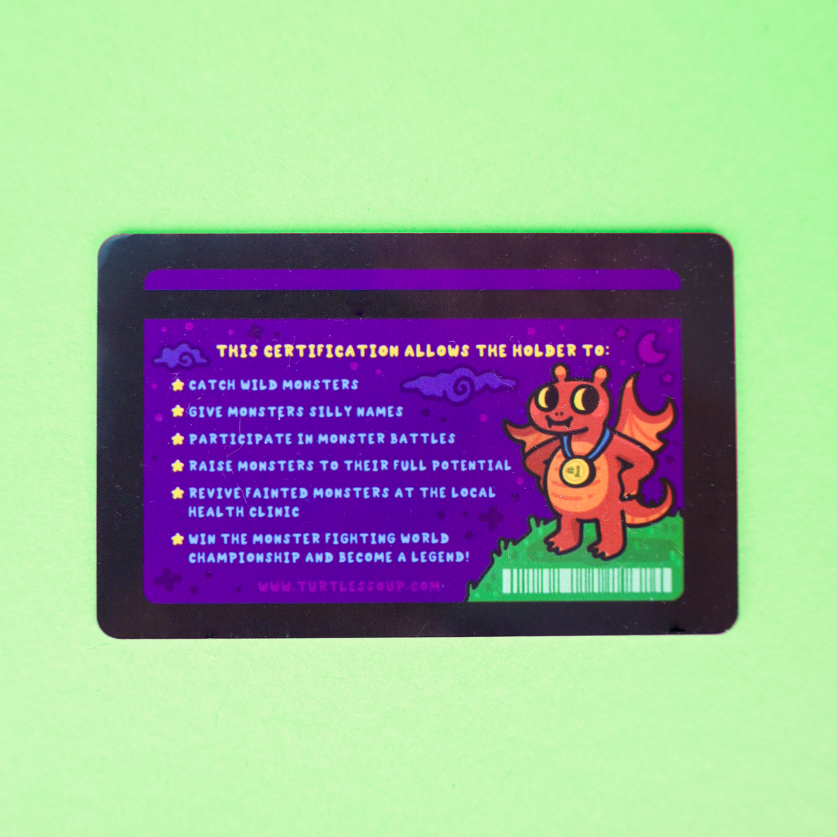 Certified Monster Collector Fake ID Card