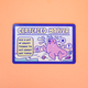 A rectangular sticker with rounded corners featuring a cartoon walrus and the text 'CERTIFIED YAPPER' and 'HAS A LOT OF SMART THINGS TO SAY ABOUT ANY TOPIC', placed on a solid peach-orange background.