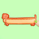 Long Hot Dog Long Vinyl Sticker