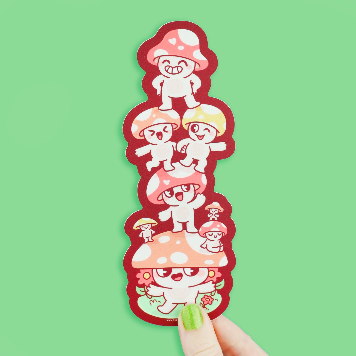Mushroom Stack Long Vinyl Sticker