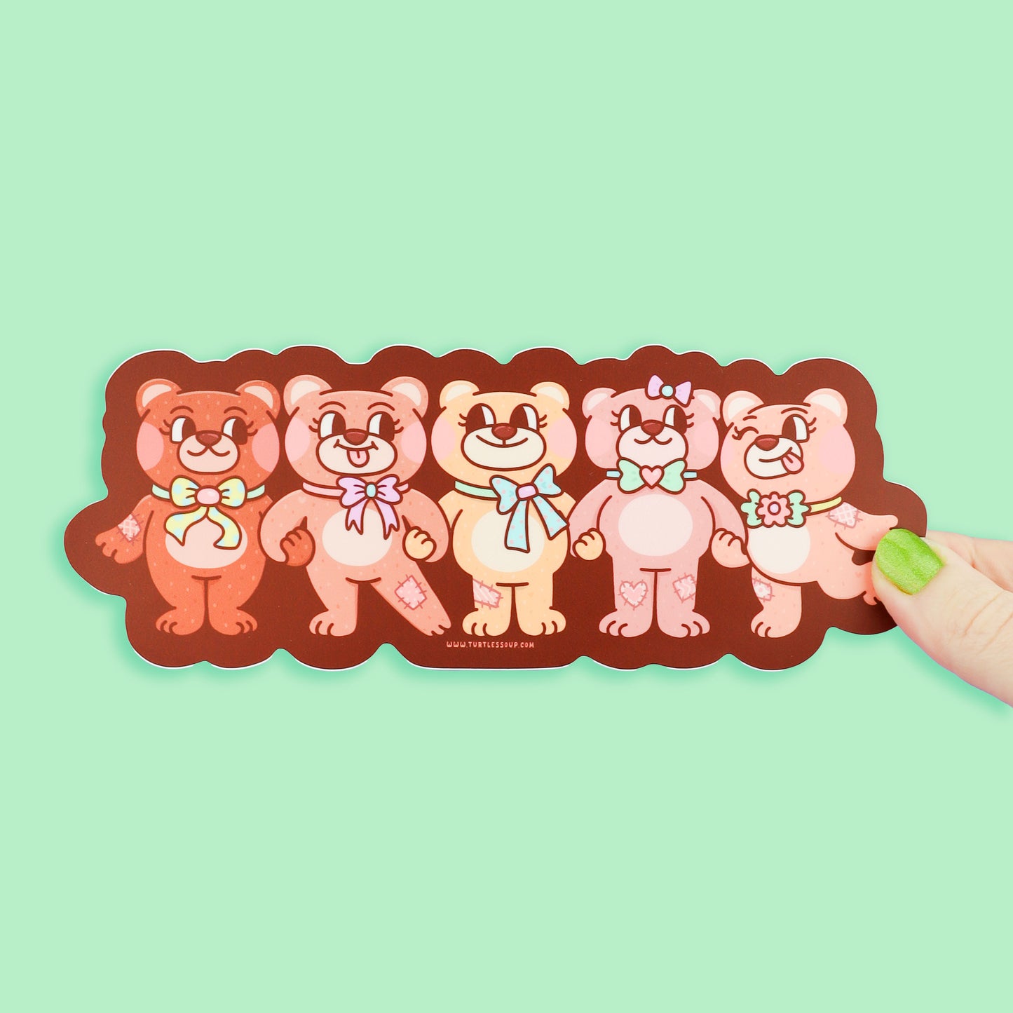 Plushie Bears Long Vinyl Sticker