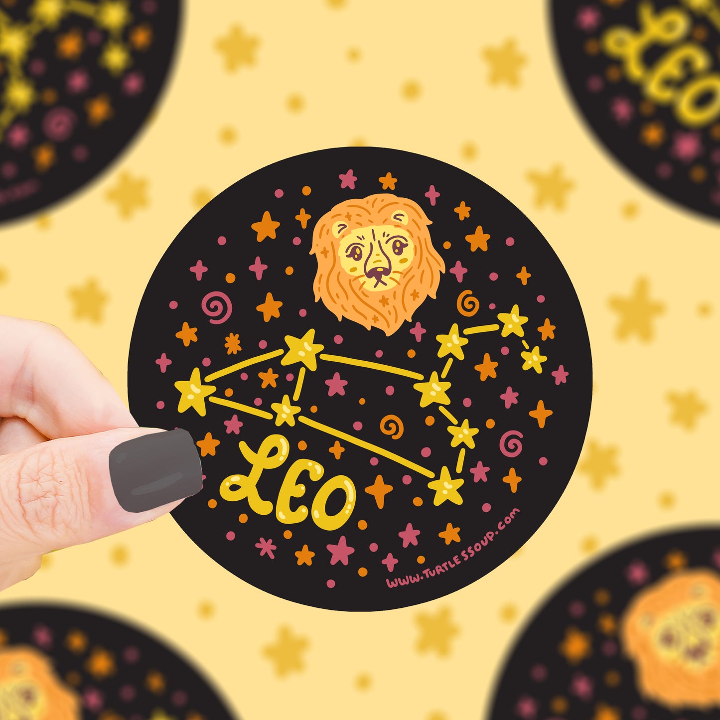 Leo Constellation Zodiac Holographic Vinyl Sticker