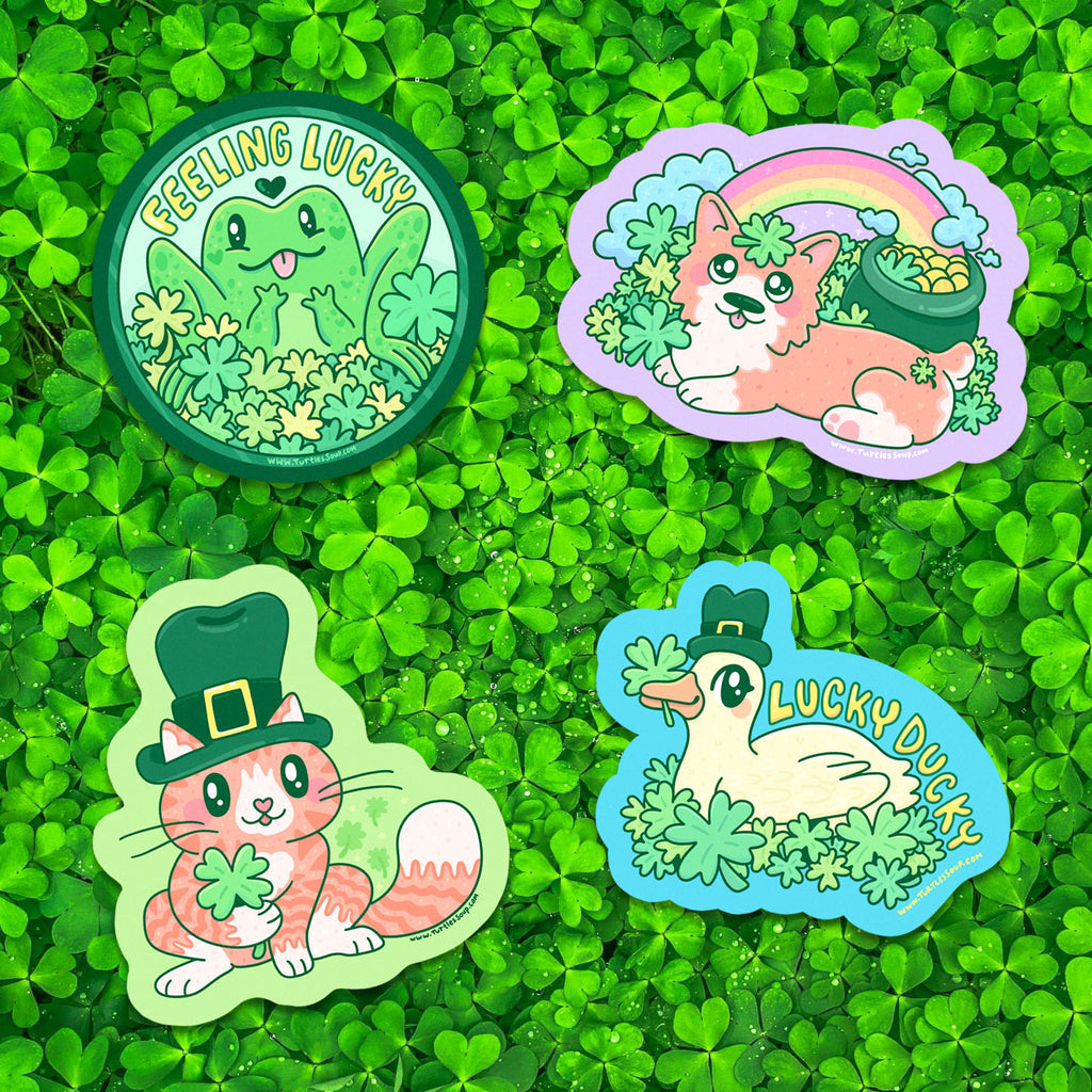 collection of st pattys day stickers