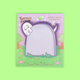 Turtle's Soup 'Graveyard of the Ghosts themed sticky notes in a blister pack with a purple tombstone design and a cartoon ghost.