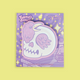 A package of Turtles Soup brand sticky notes, featuring a cute cartoon raven skull design in pastel purple and white on a lavender background with gold star accents.