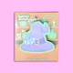 A package of Turtle's Soup brand sticky notes on a solid pink background. The product features a cute illustration of a small blue bat perched on a purple witch hat with a mint green border.