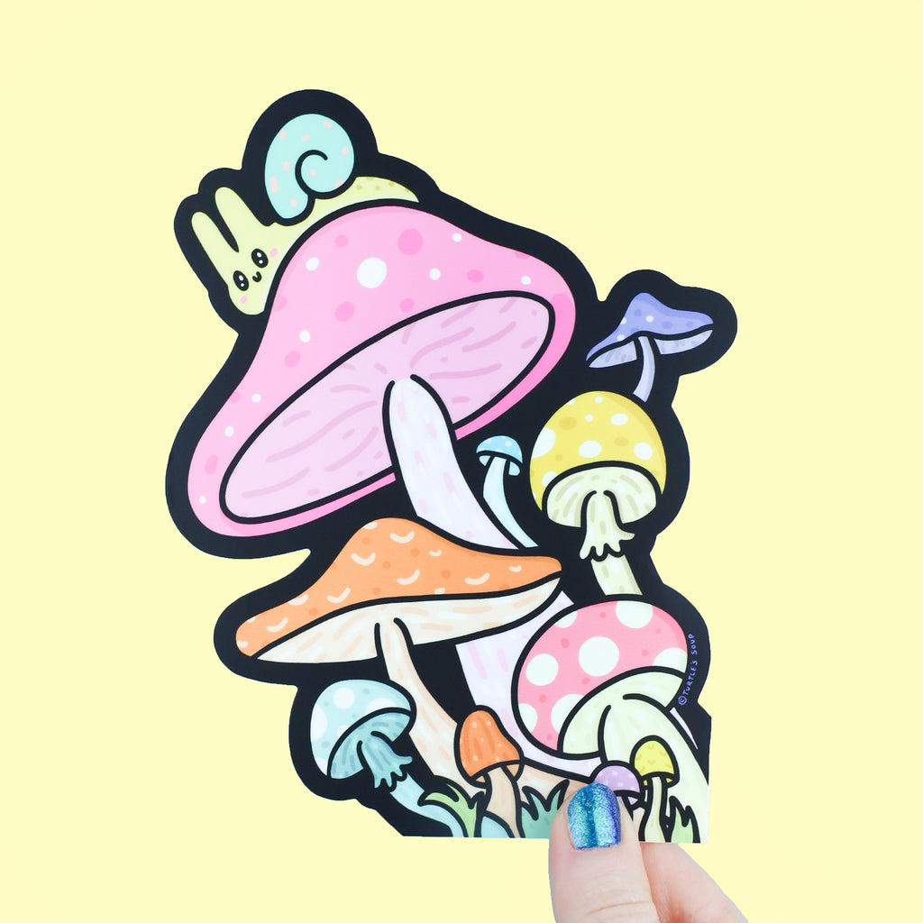 mushroom sticker for car window