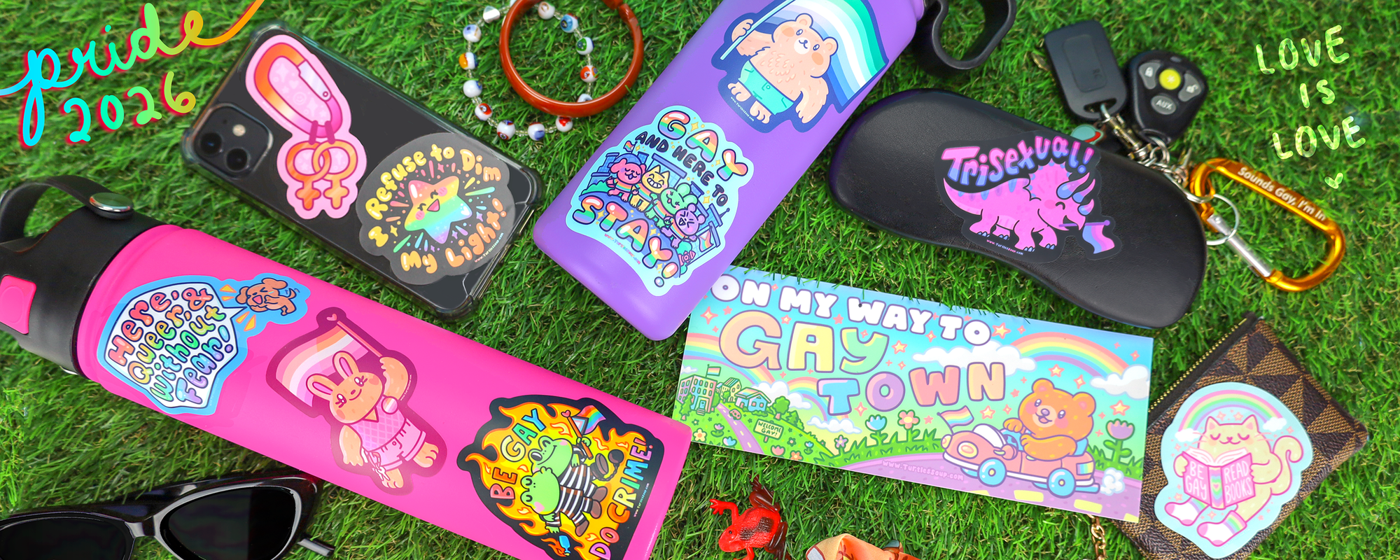 Colorful turtle's soup stickers 
