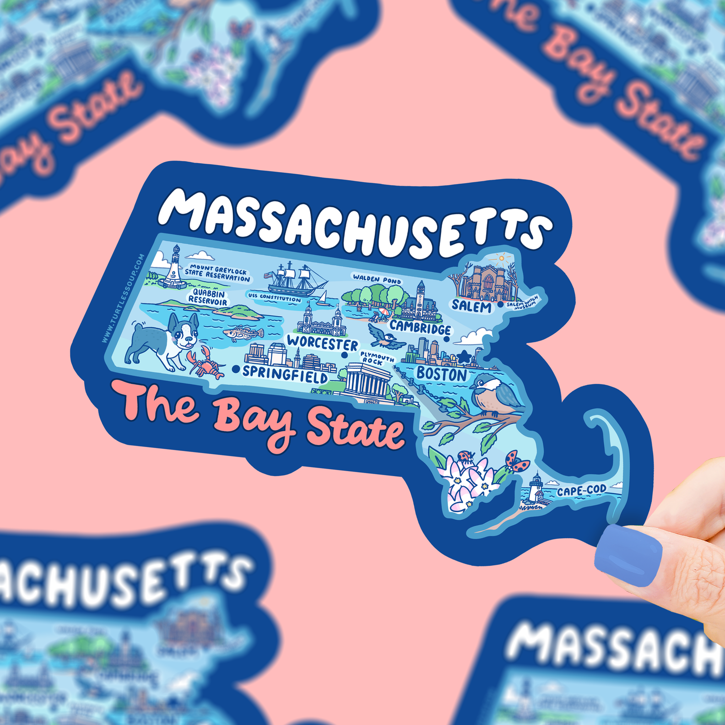 Massachusetts State Vinyl Sticker