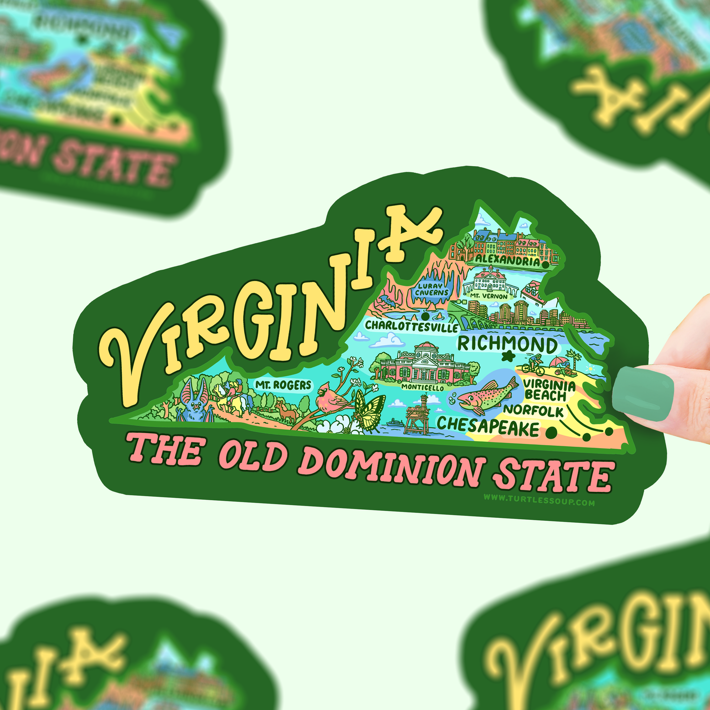 Virginia State Vinyl Sticker