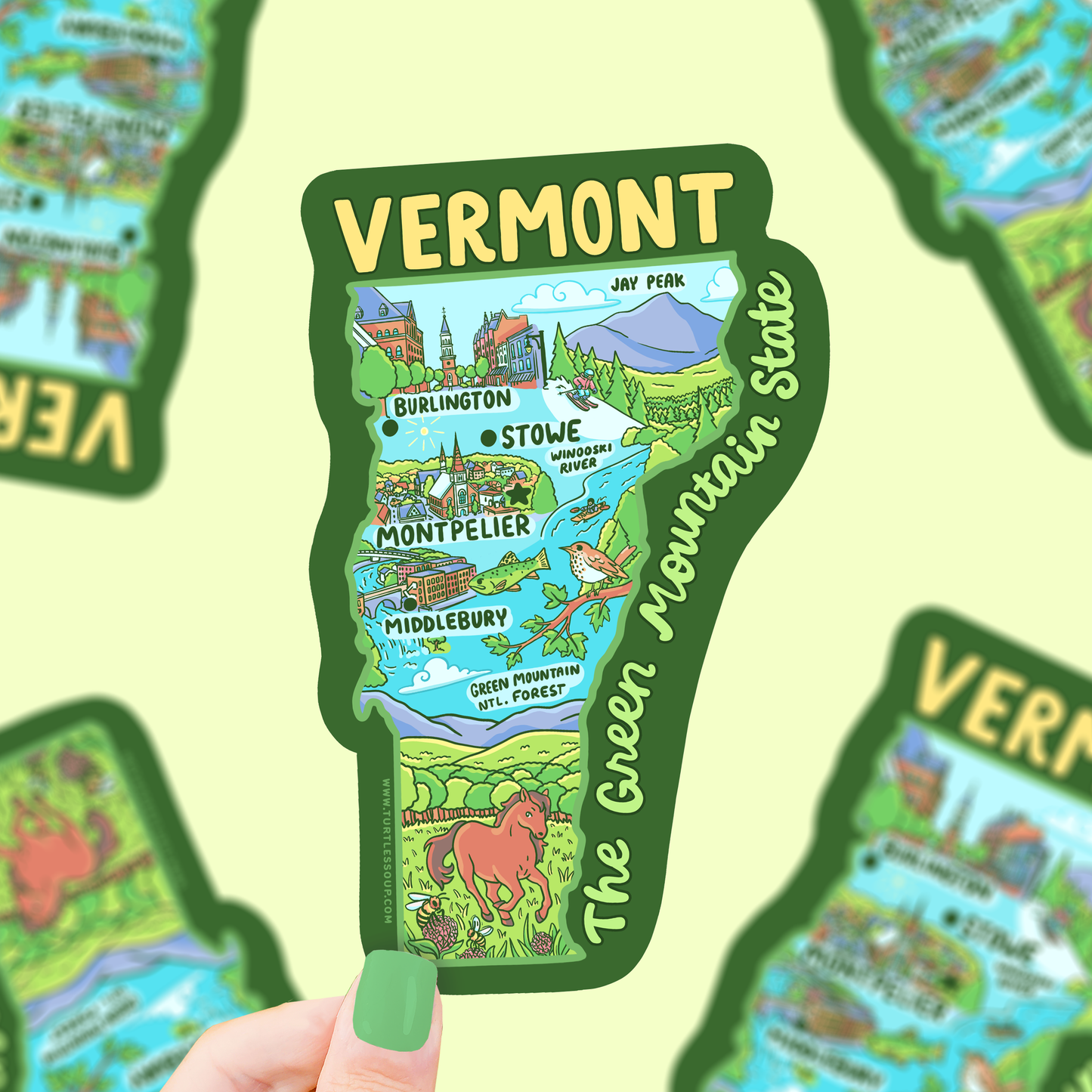 Vermont State Vinyl Sticker