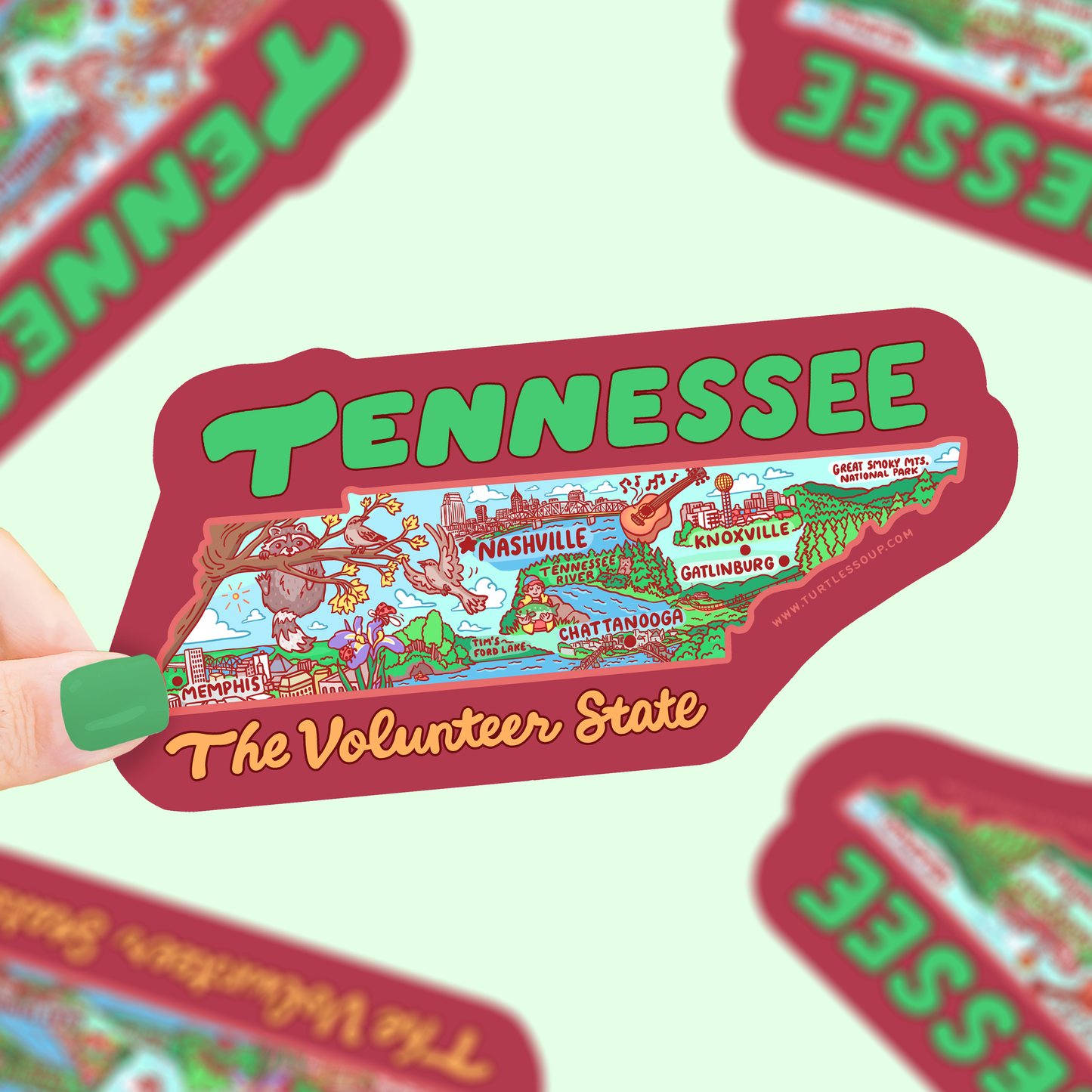 Tennessee State Vinyl Sticker