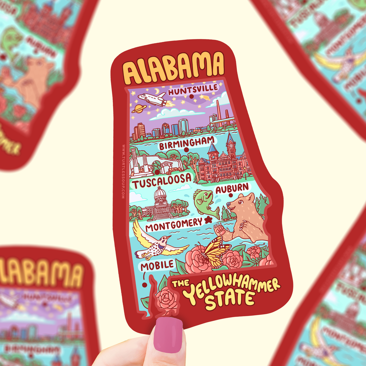 Alabama State Vinyl Sticker – Turtle's Soup