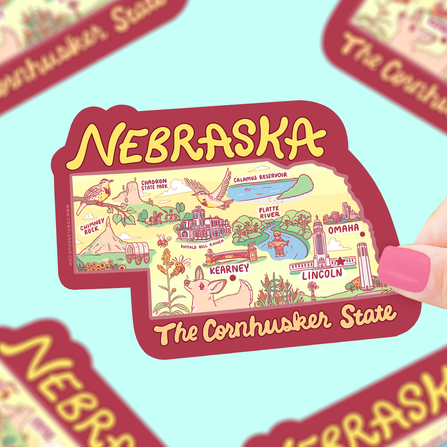 Nebraska State Vinyl Sticker