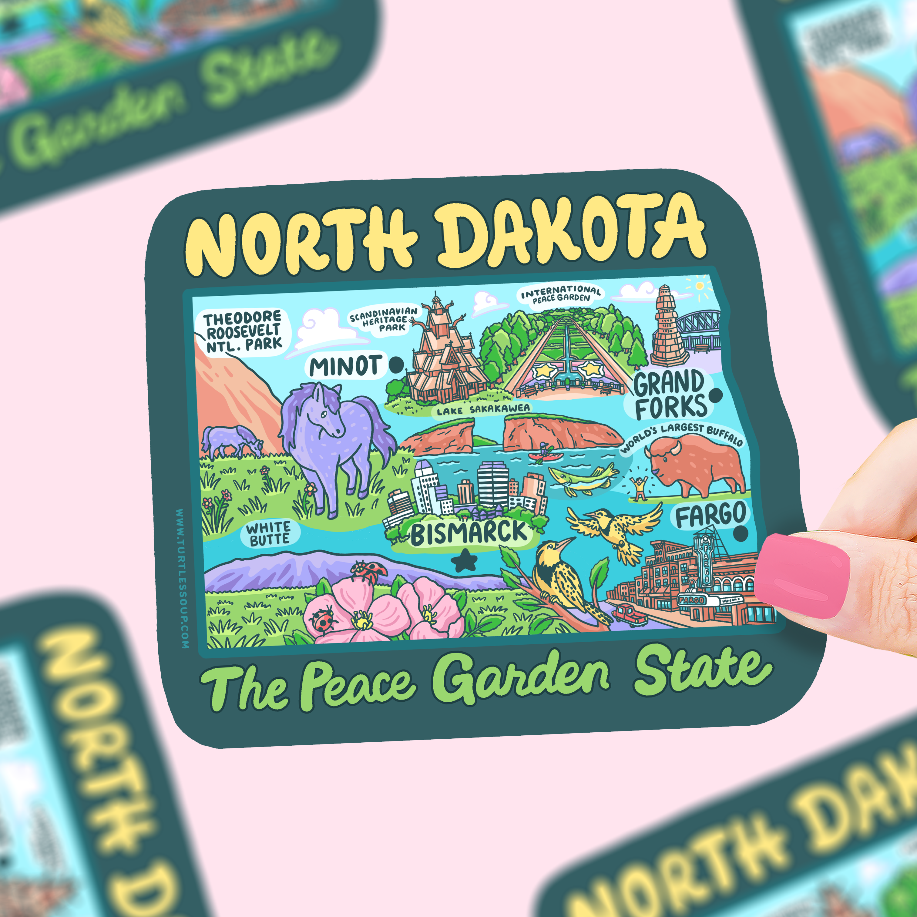 Nd Sticker North Dakota State Vinyl Sticker – Turtle's Soup