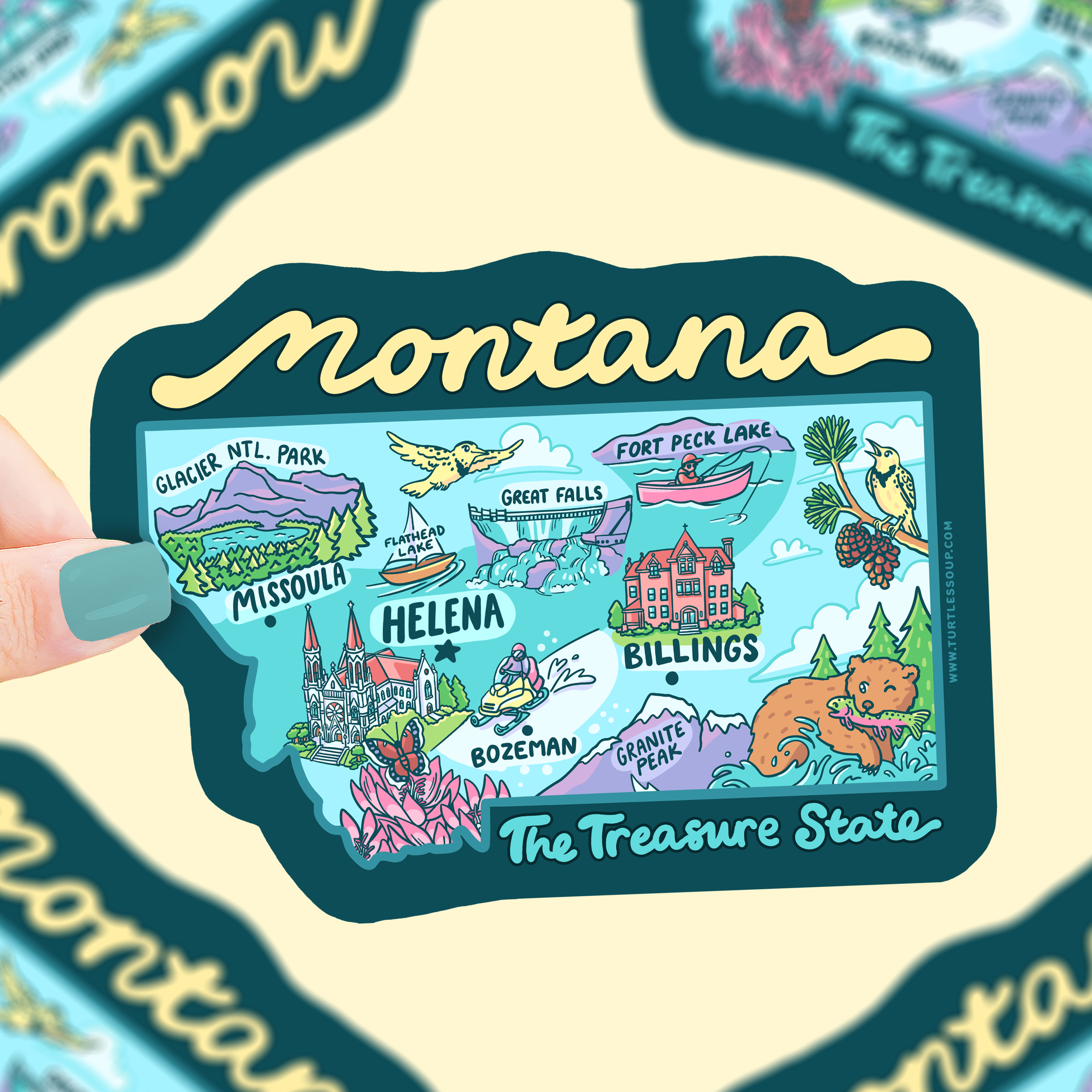 Mon State Sticker Montana State Vinyl Sticker – Turtle's Soup