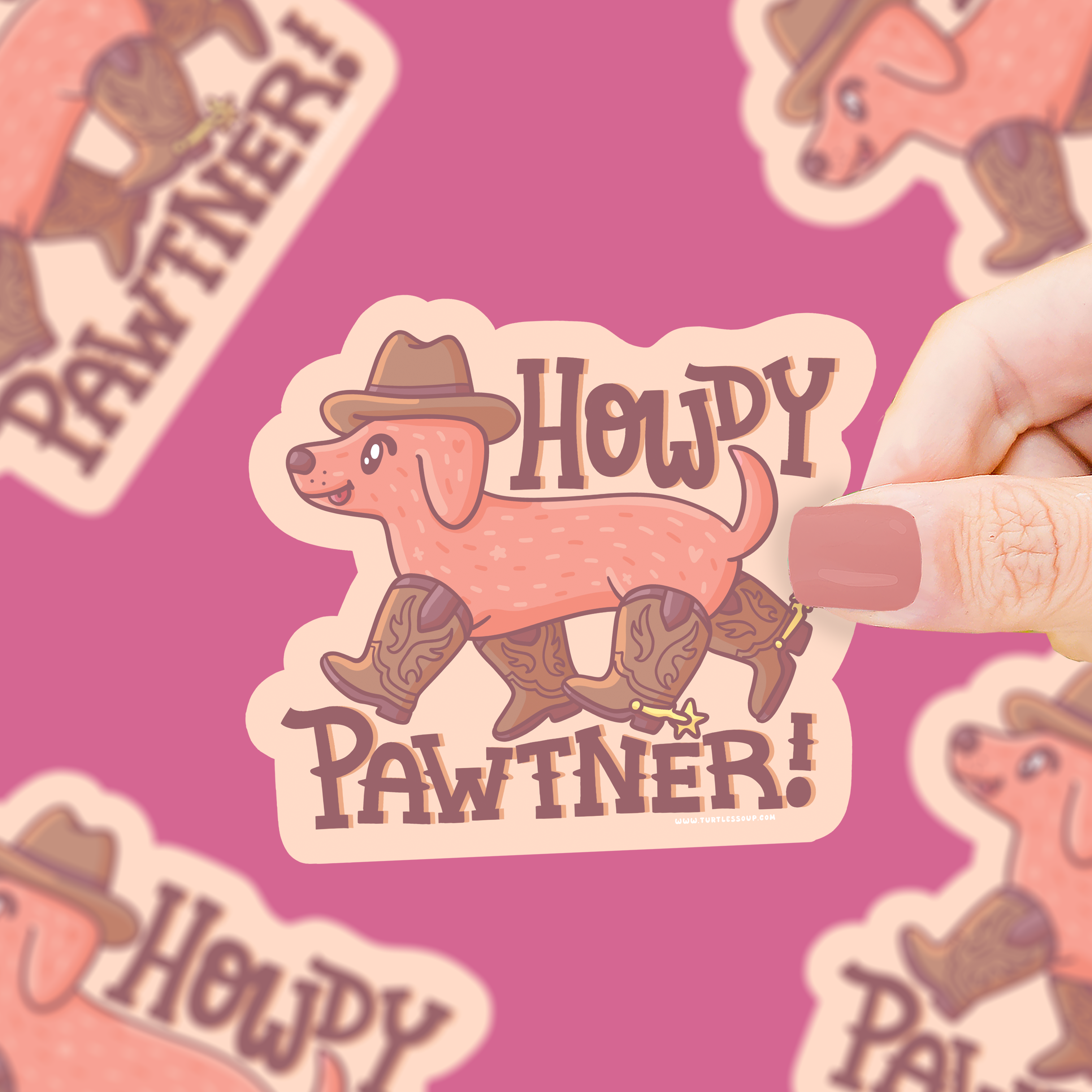 Howdy Paw-tner Puppy Vinyl Sticker – Turtle's Soup