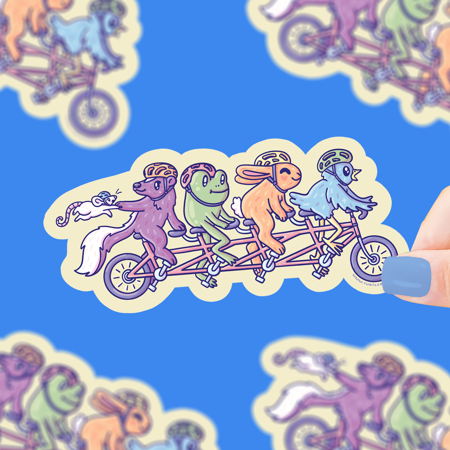 Biking Critters Vinyl Sticker