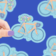 Biking Turtle Vinyl Sticker