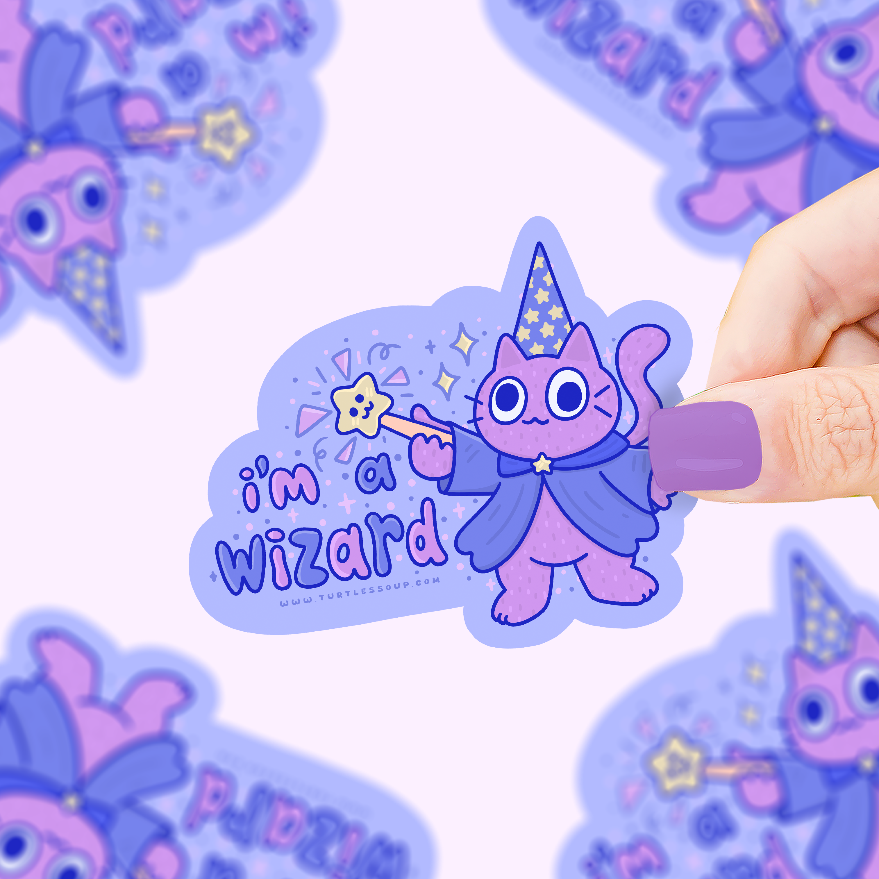 i’m a wizard derpy kitty Vinyl Sticker – Turtle's Soup