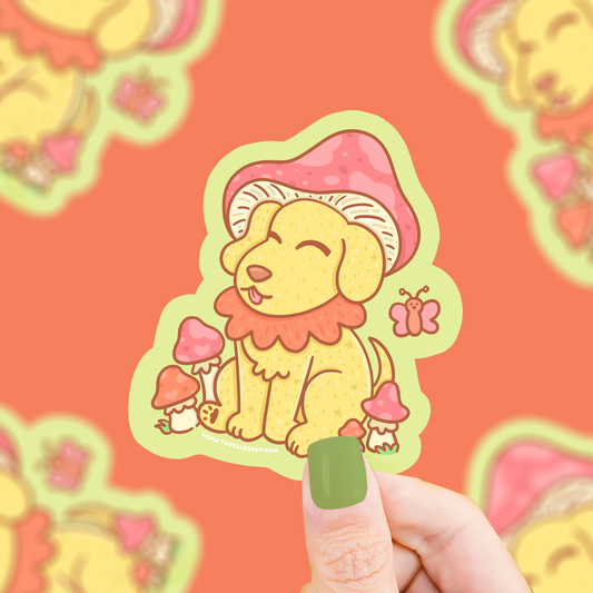 Mushroom Puppy Vinyl Sticker