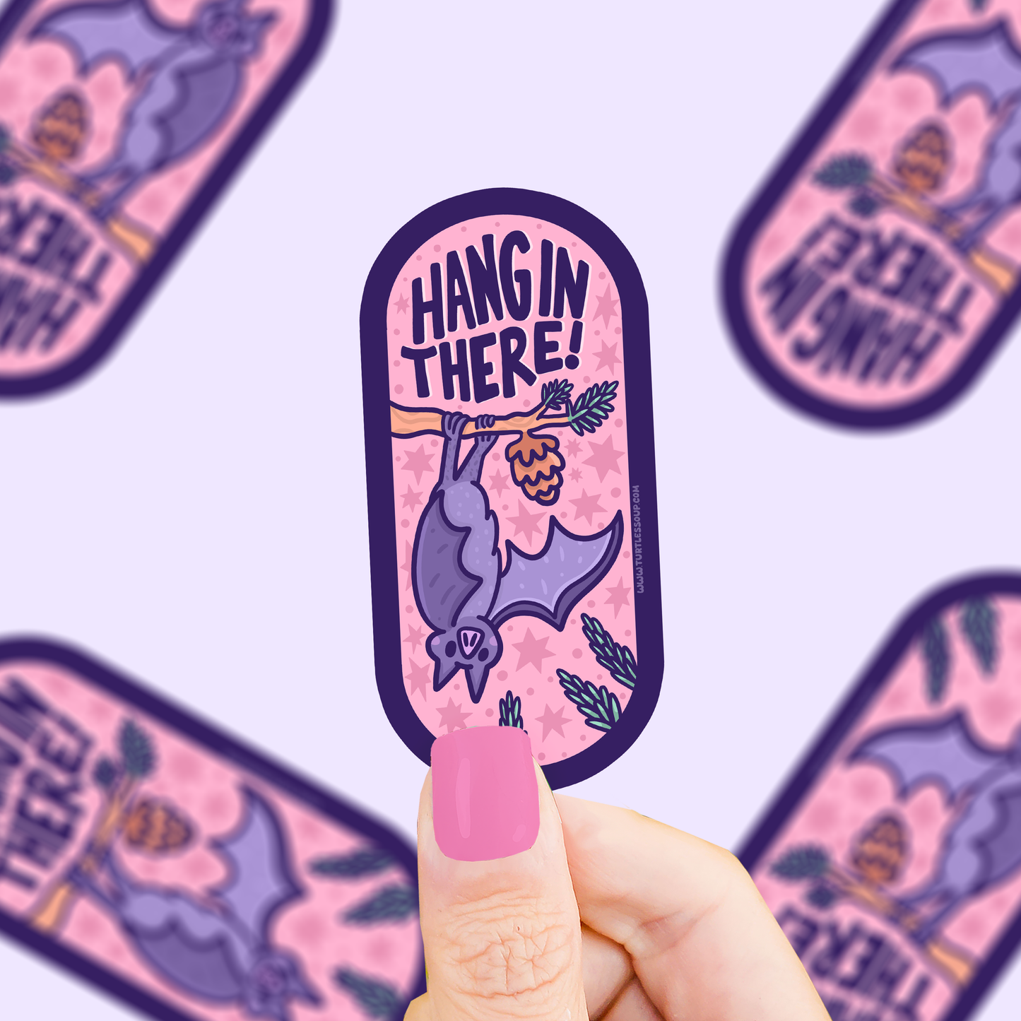 Hang In There Bat Vinyl Sticker