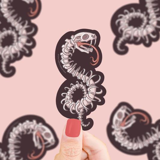 Snake Skeleton Vinyl Sticker