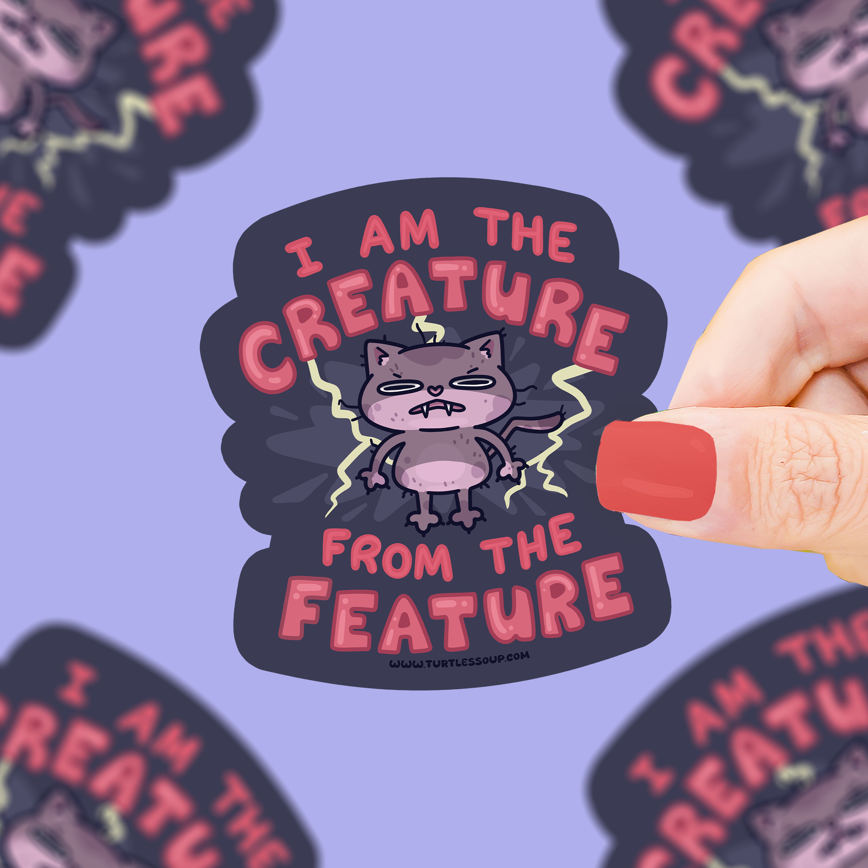 Creature Feature Cat Vinyl Sticker – Turtle's Soup