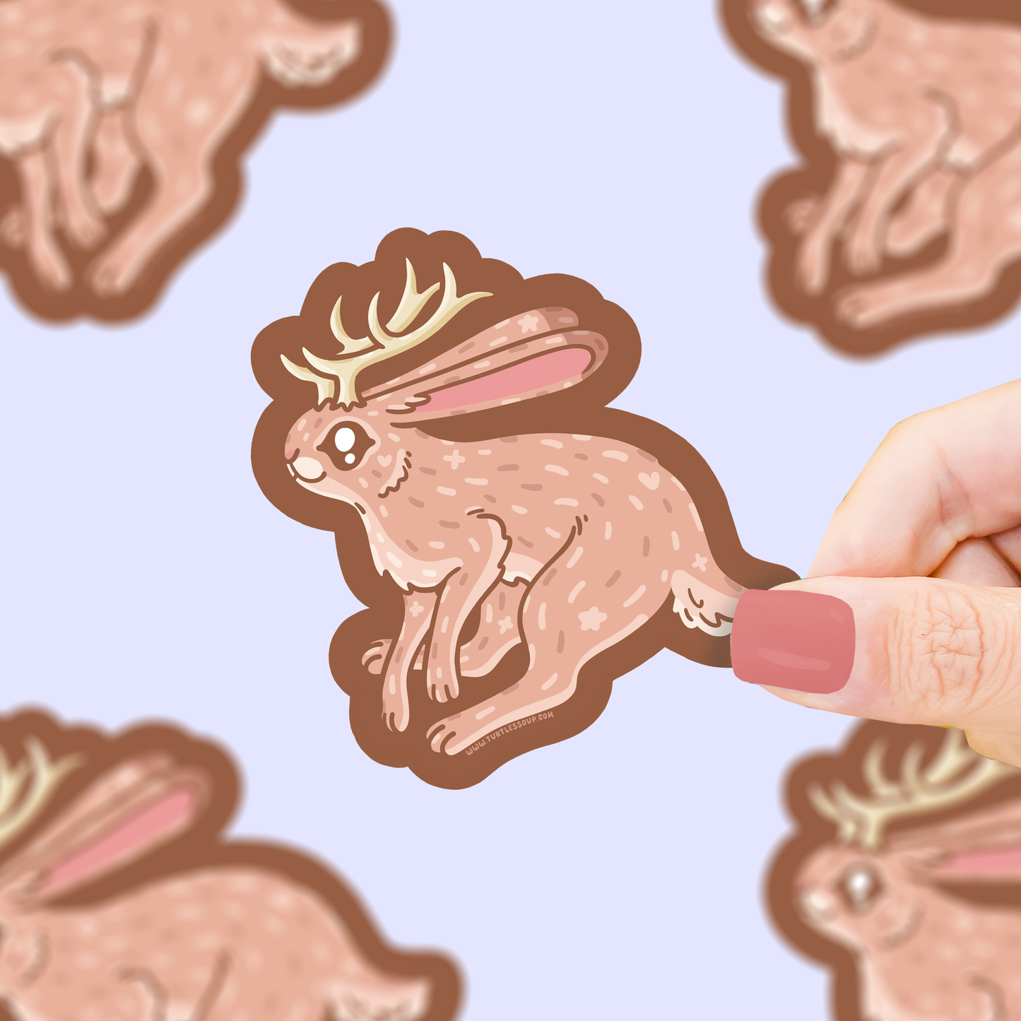 Jackalope Christmas Vinyl Sticker