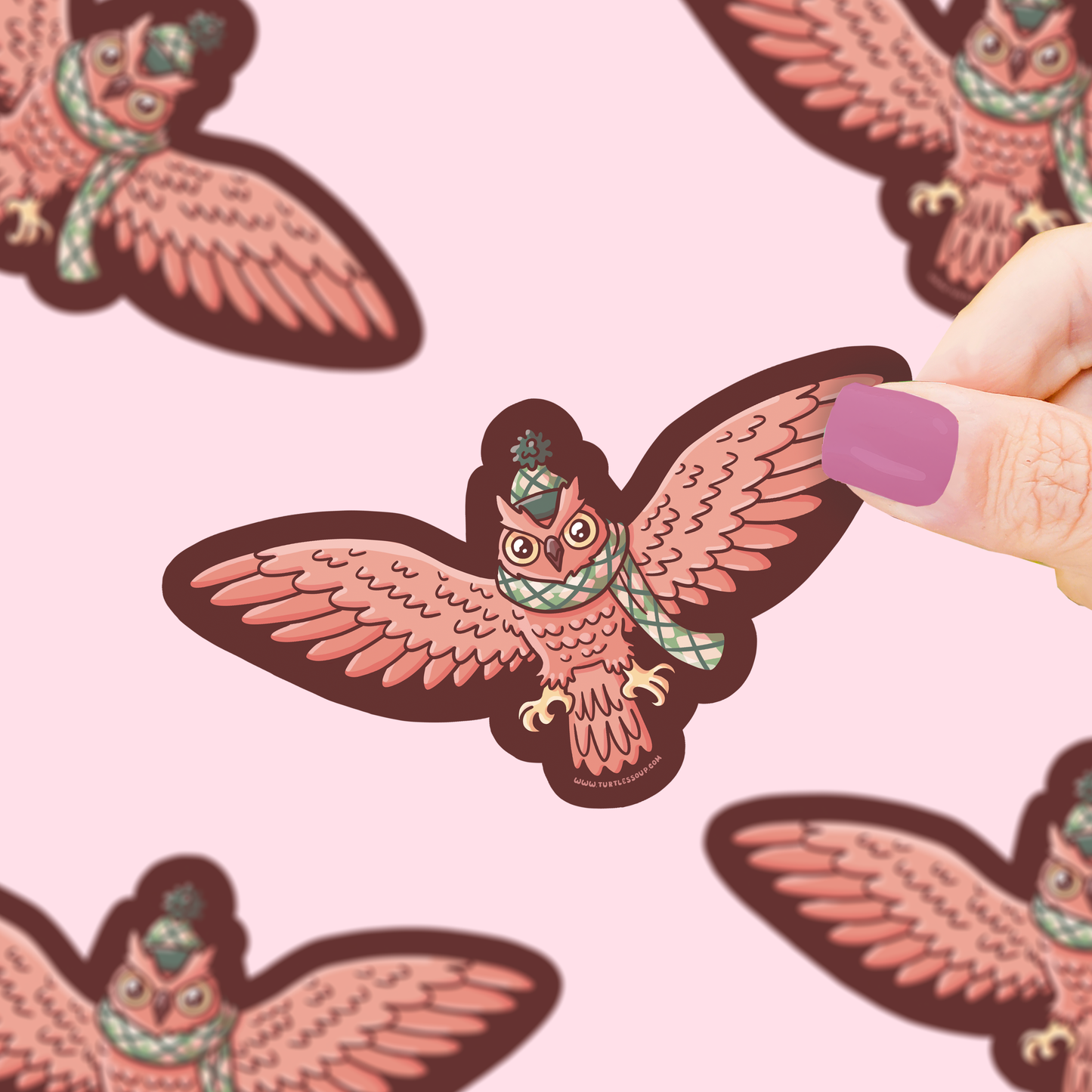 Winter Owl Christmas Vinyl Sticker