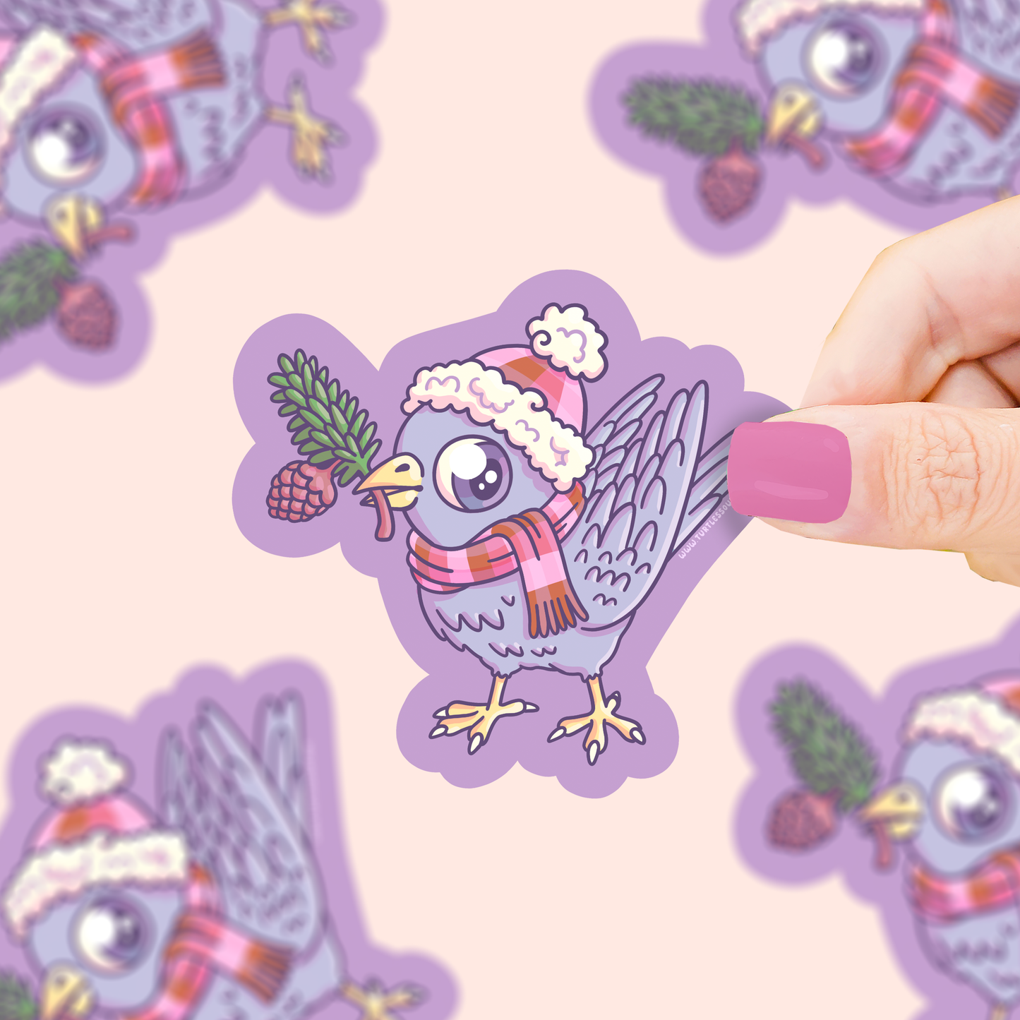 Winter Bird Christmas Vinyl Sticker