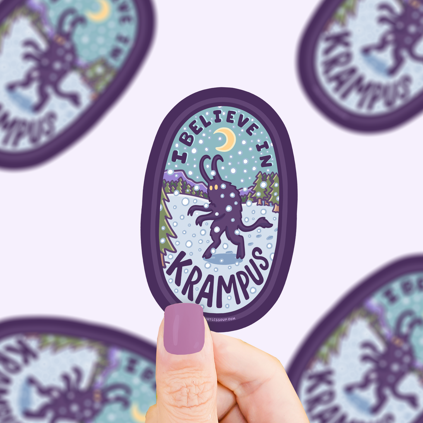 Believe In Krampus Christmas Vinyl Sticker