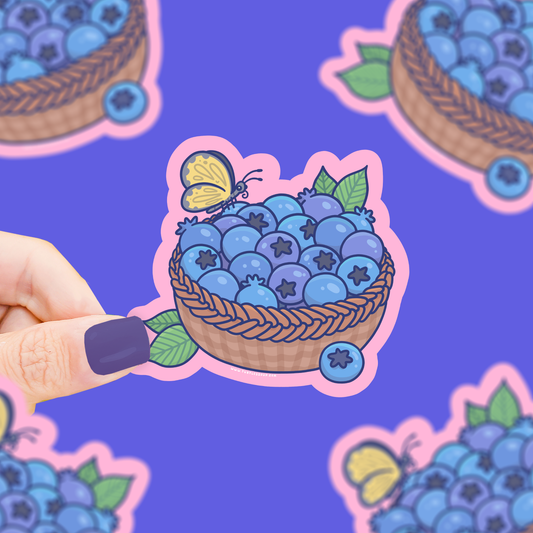 Blueberry Basket Vinyl Sticker