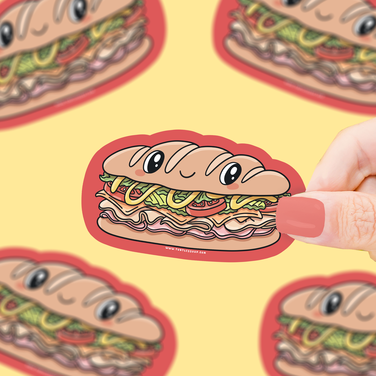 Happy Sandwich Vinyl Sticker