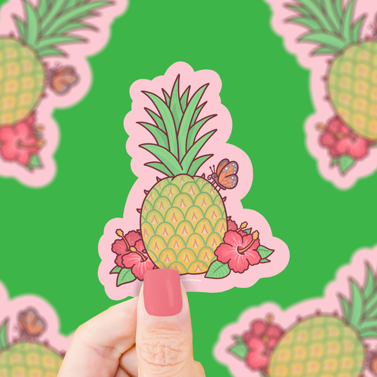 Tropical Pineapple Vinyl Sticker