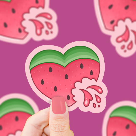 Watermelon Heart Vinyl Sticker