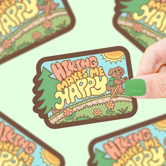 Hiking Makes Me Happy Vinyl Sticker