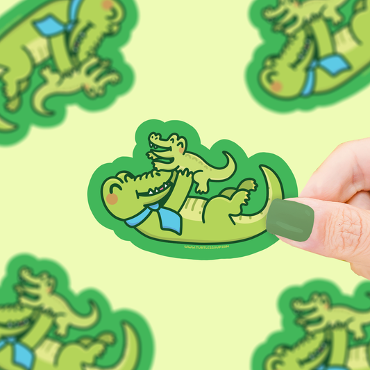 Papa Alligator Vinyl Sticker