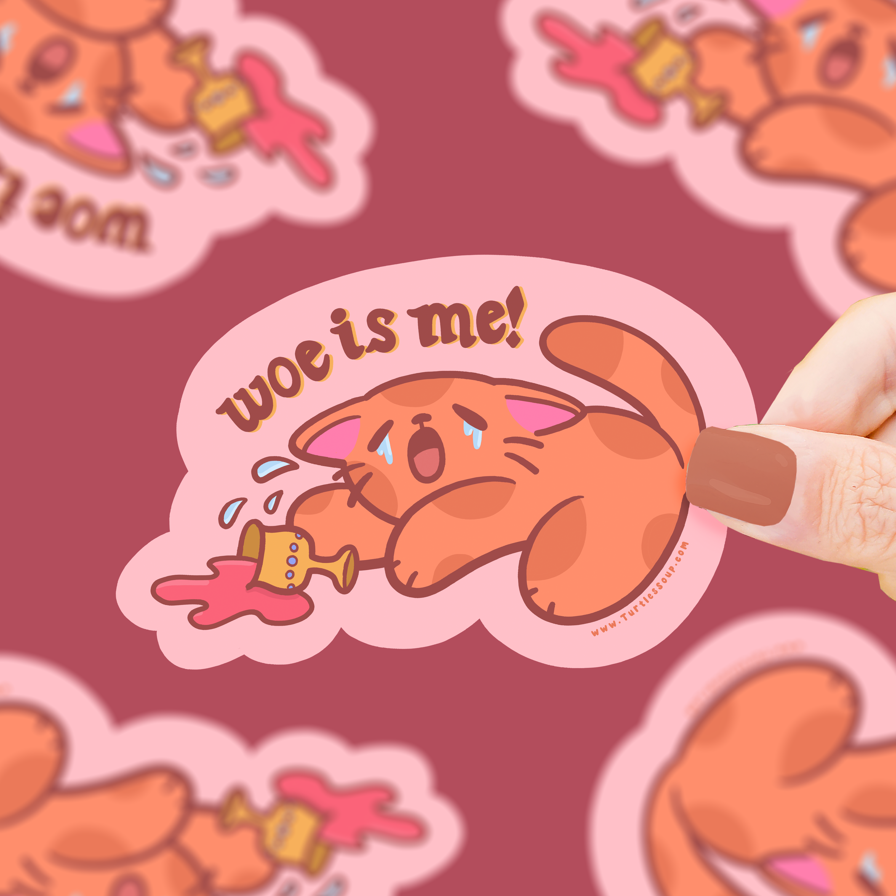 Woe Is Me Kitty Vinyl Sticker – Turtle's Soup