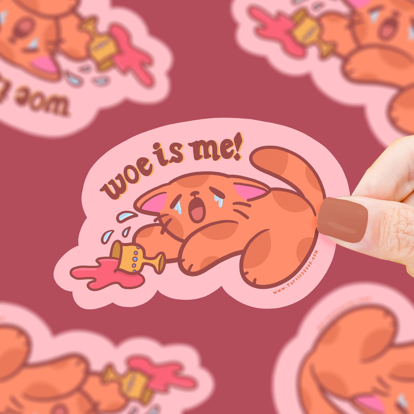 Woe Is Me Kitty Vinyl Sticker