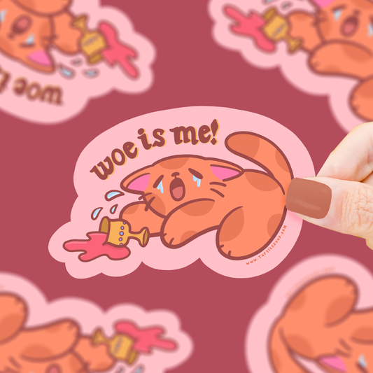 Woe Is Me Kitty Vinyl Sticker